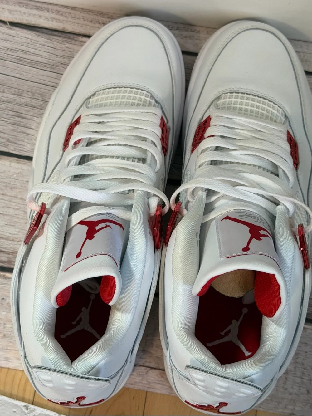 Kids White and Red Jumpman Style Basketball Shoes